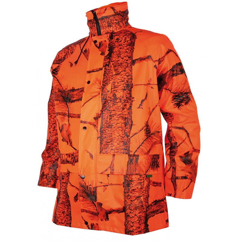 Regenjacke Camo PU  Orange Camouflage