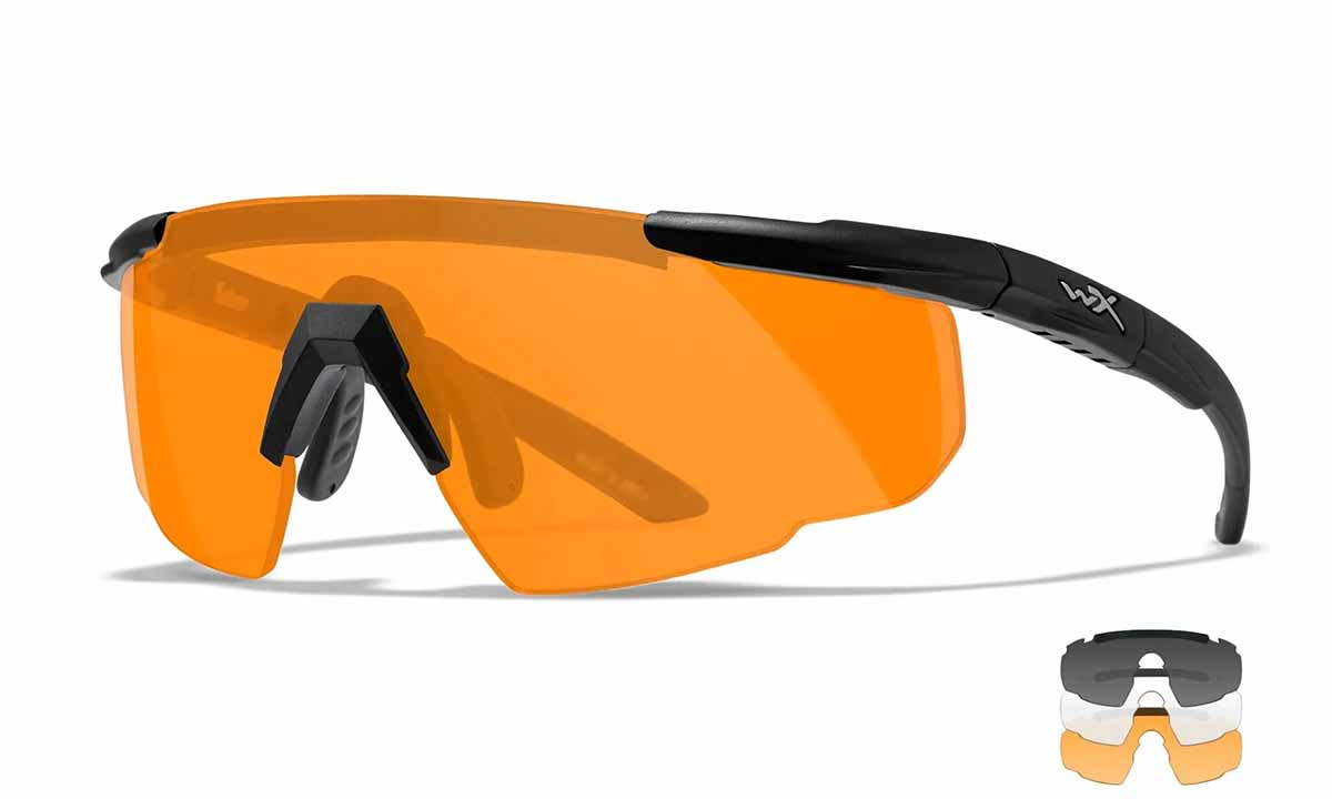 Wiley X_Schiessbrille Saber Advanced, Gläser: grau, klar, helles orange, Gestell: matt schwarz