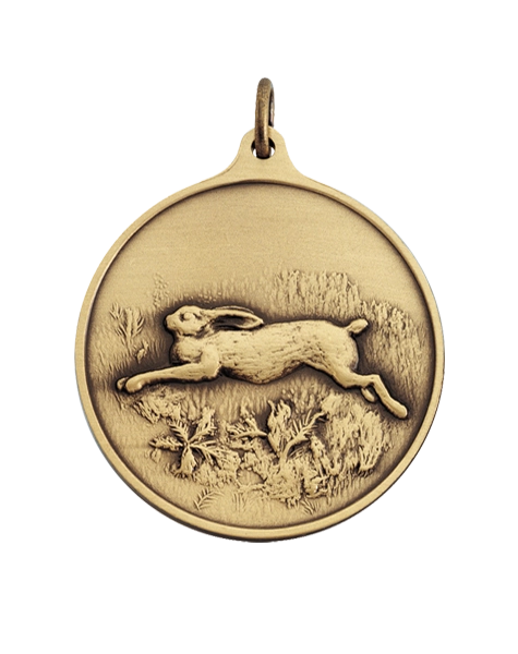 Jagdmedaille Hase 40mm in Bronze von Steinhauer&Lück 